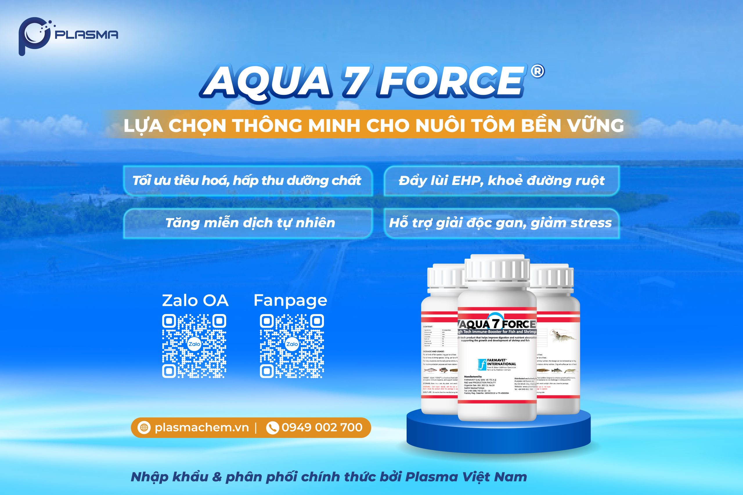 Aqua 7 Force® (7 Lực) giải pháp phòng EHP cho tôm thay thế kháng sinh.