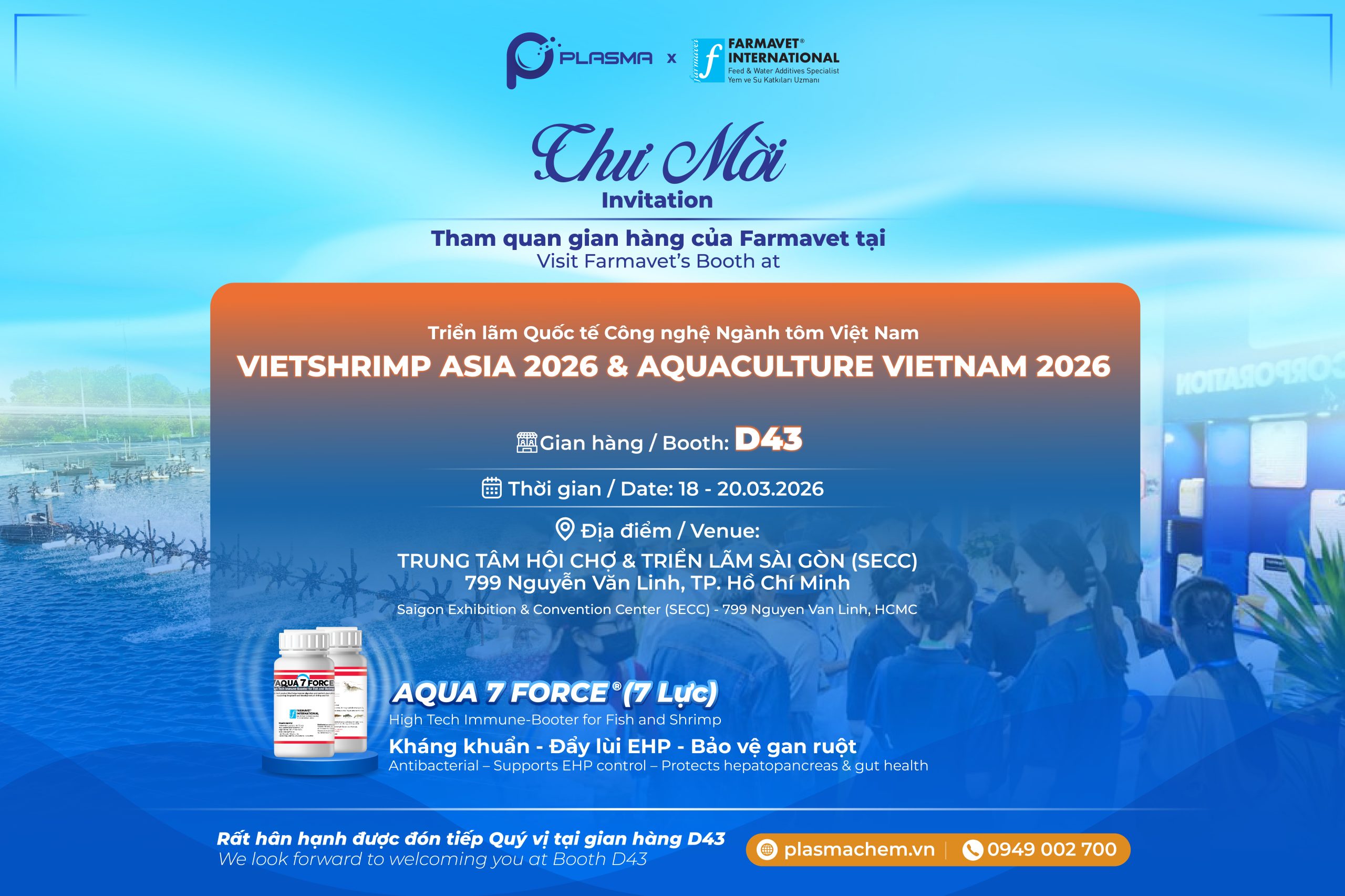 Thư mời khách hàng tham gia triển lãm Vietshrimp cùng Farmavet và Plasma