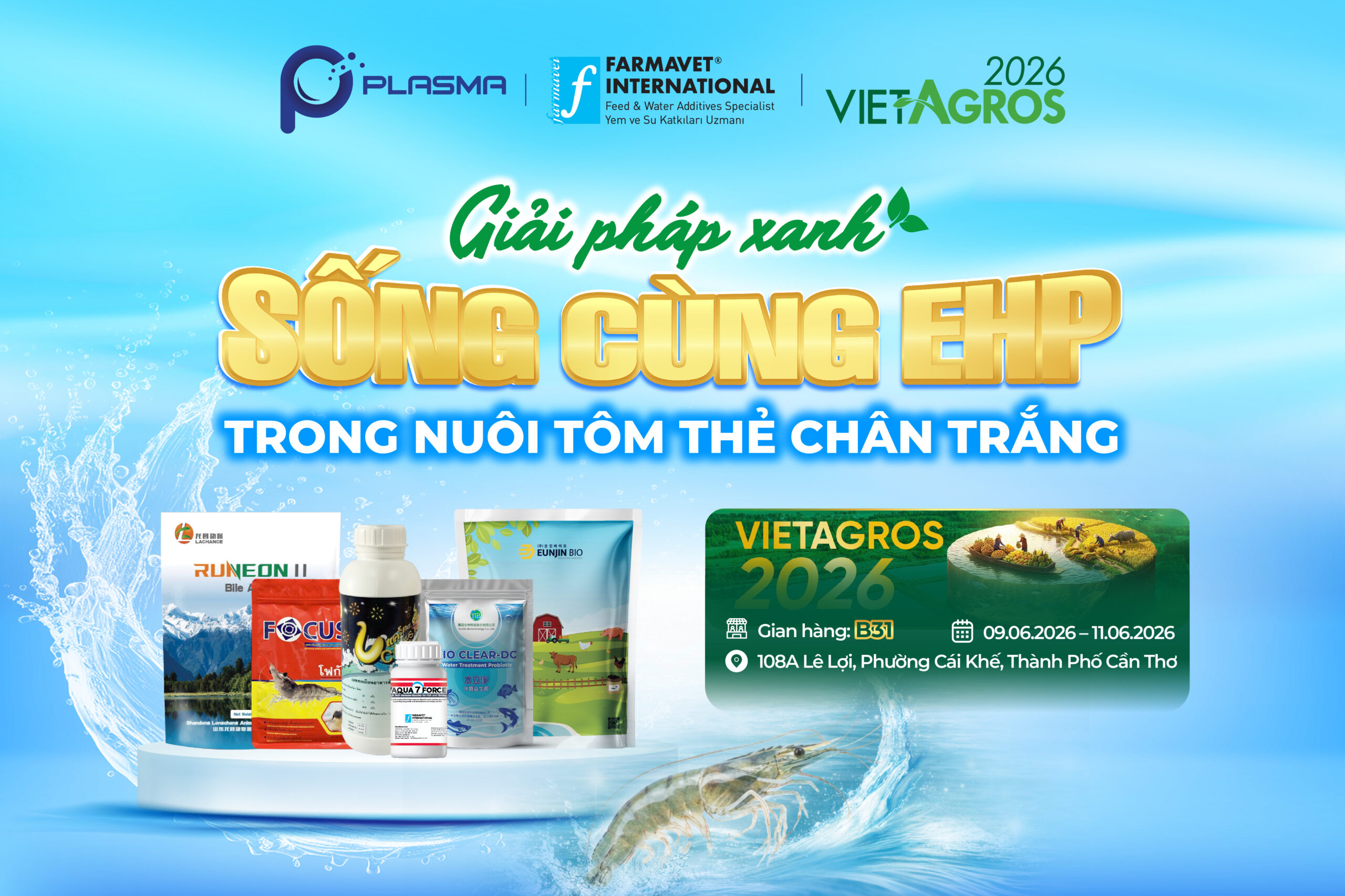 Bộ giải pháp xanh sống cùng EHP trong nuôi tôm thẻ chân trắng.