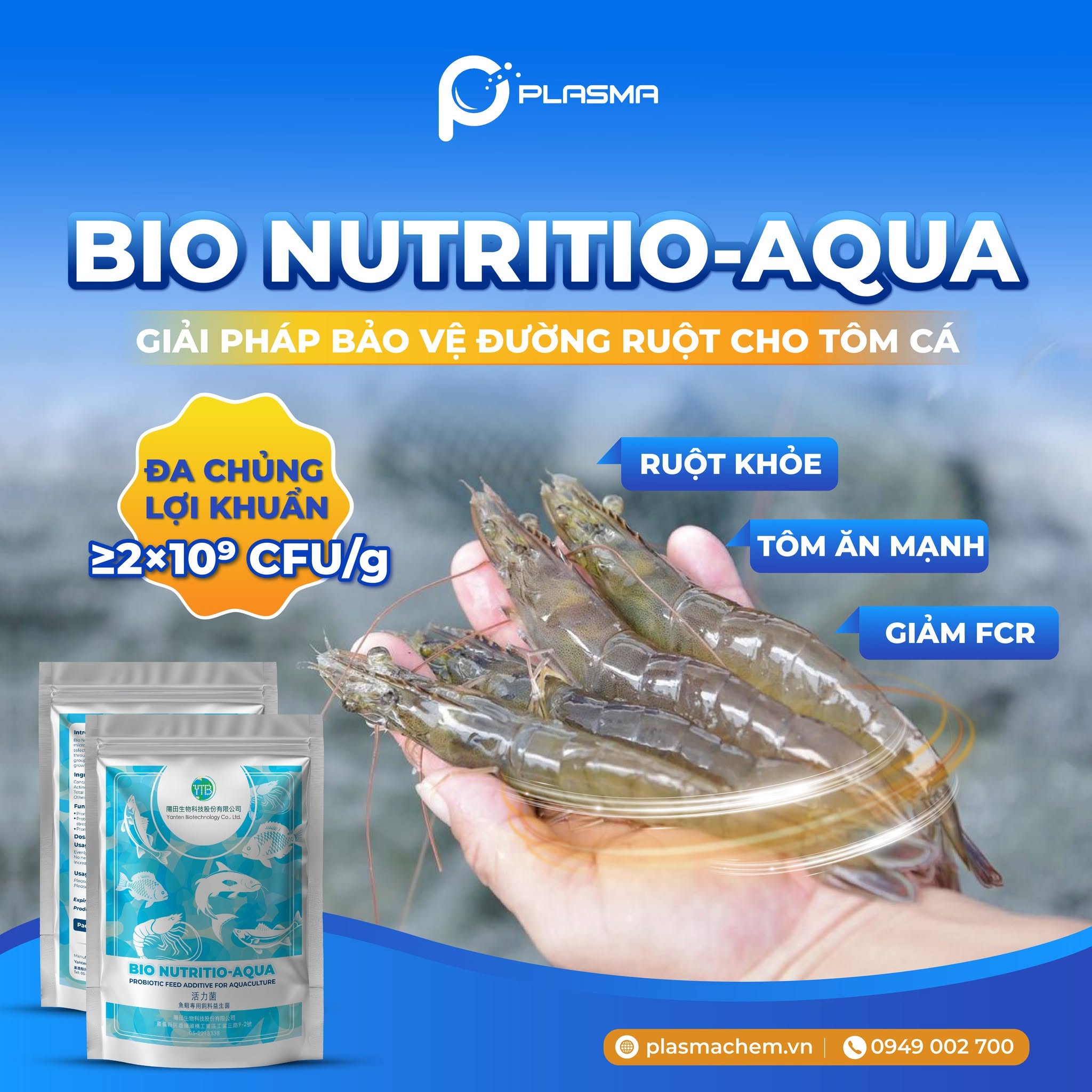Bio Nutritio Aqua - Giải pháp bảo vệ đường ruột cho tôm cá.