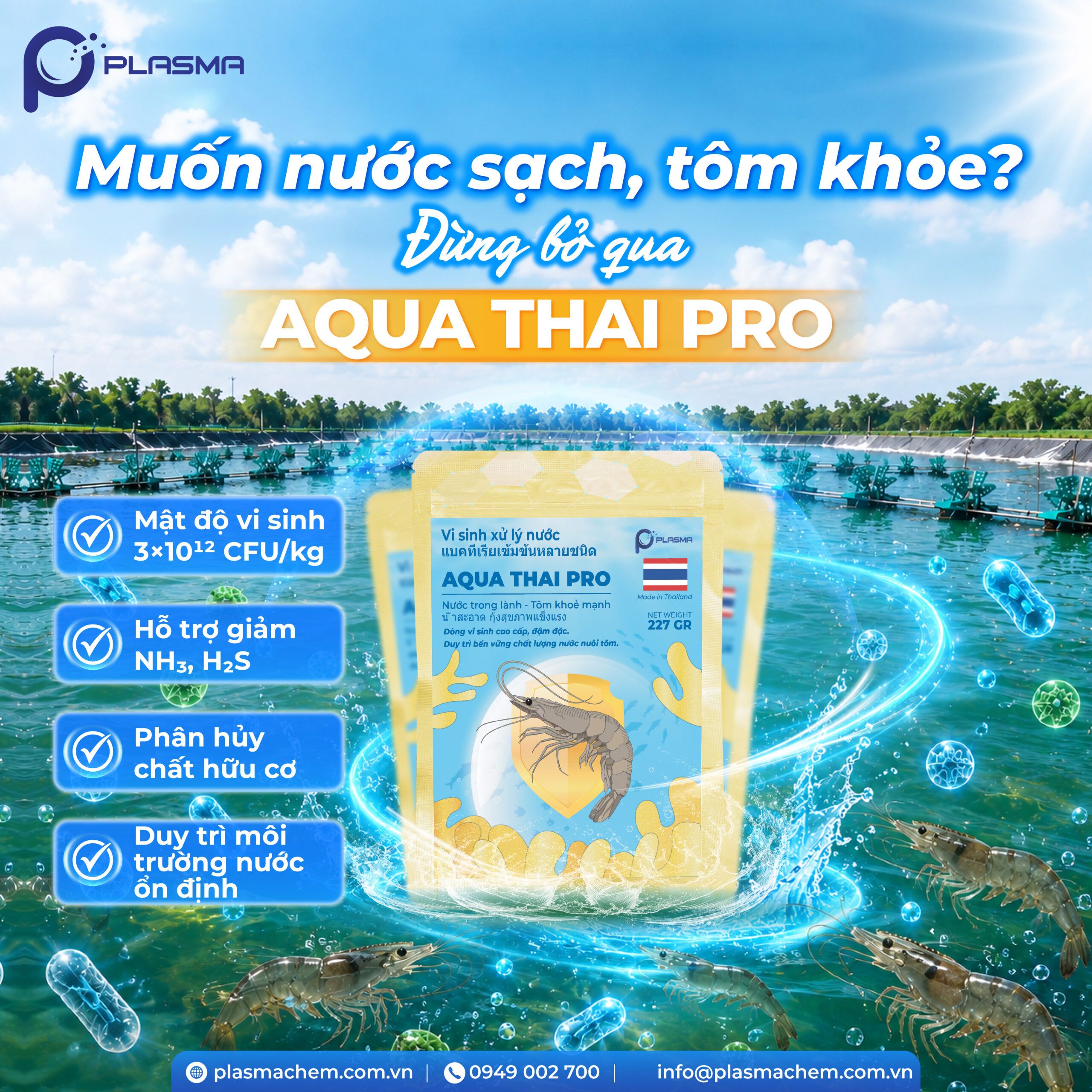 Aqua Thai Pro - Vi sinh làm sạch môi trường nước cao cấp nhập khẩu chính hãng từ Thái Lan.